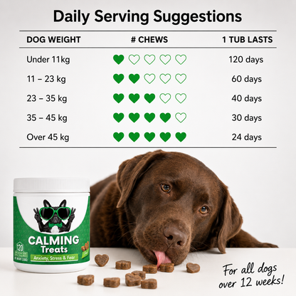 Settle Calming Soft Chews for Dogs — L-Theanine, Chamomile & Tryptophan for Storms, Travel & Time Alone